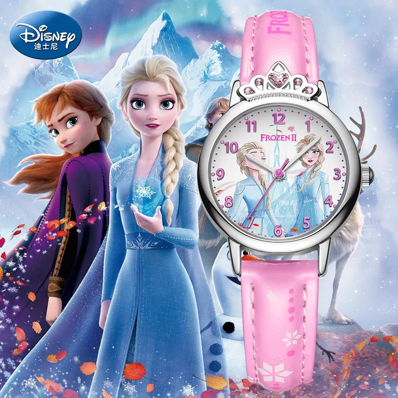 Clock Quartz-Watch Frozen Elsa Girls Disney Luxury Waterproof Kid Child Crystal Time