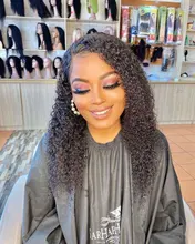 Rebecca Deep Wave-peluca Frontal de encaje 360, pelucas de cabello humano brasileño prearrancado, rizado profundo, 30 pulgadas