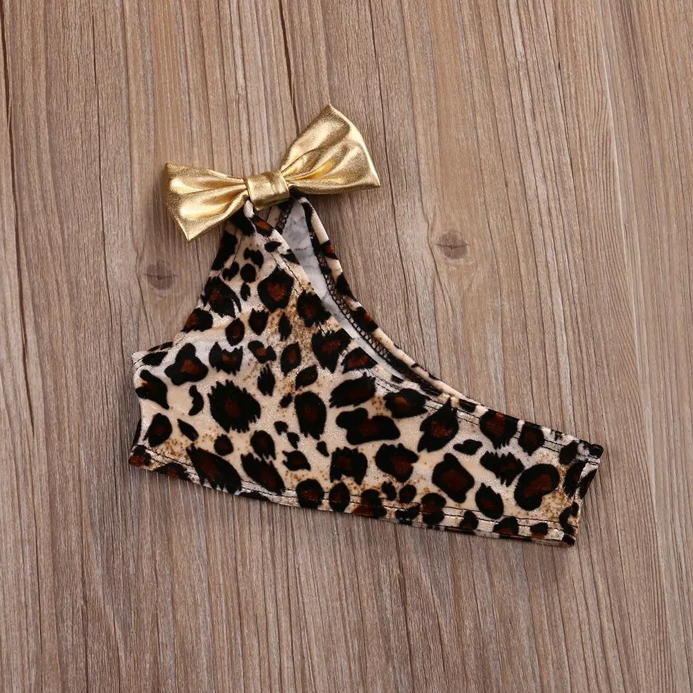 Baby Girls Leopard Swimwear 3Pcs Kids Bikini Sets Summer Beachwear 0-8Y