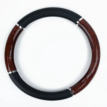 

Anti-skid Mahogany Soft Leather Non-slip Durable 38cm Steering Wheel Auto 1pcs Hot Cover Sale