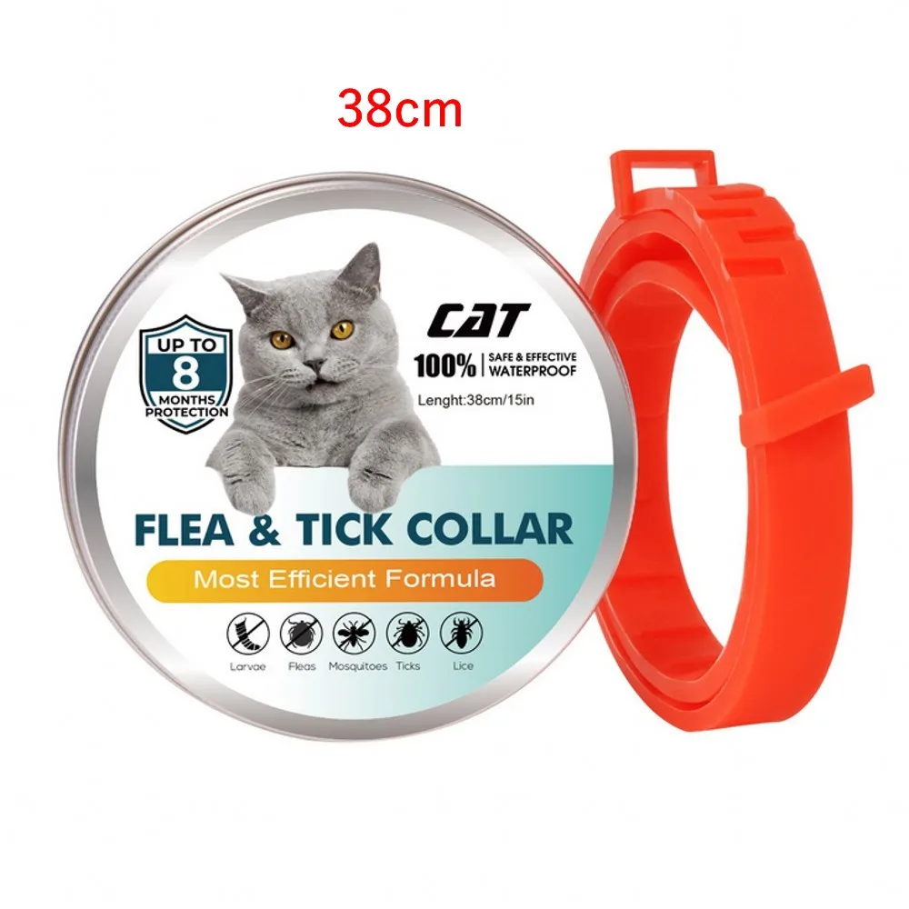 New Pet Cat Dog Collar Mosquitoes Repellent Collars Insect Control Ring Outdoor Protective Adjustable Flea And Tick Collar - Цвет: 38cm