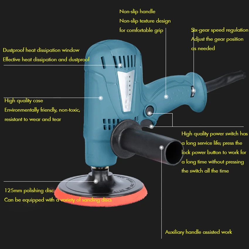 6-velocidade variável 600 w 900-4500rpm do polidor