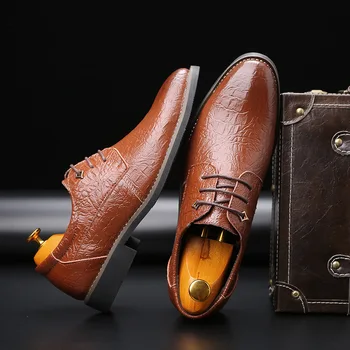 

Men Dress Shoes Mens Handmade Classic Genuine Leather Shoes Male Formal Business Office Oxfords Shoes Men's Flats for Party