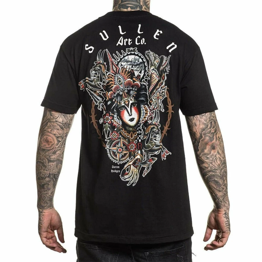 Sullen MenS Mermaid Short Sleeve T Shirt Black Aaron Hodges Tees T-Shirts 2Xl 3Xl 4Xl 6Xl Tee |