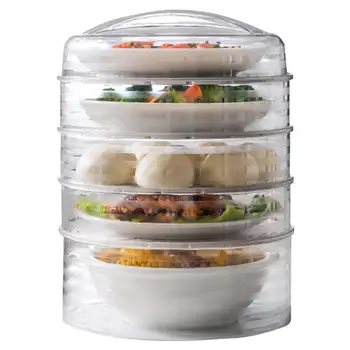 

New Transparent Food Storage Container 5-Tier Stackable Produce Saver with Lid Fridge and Kitchen Organizer container Tools