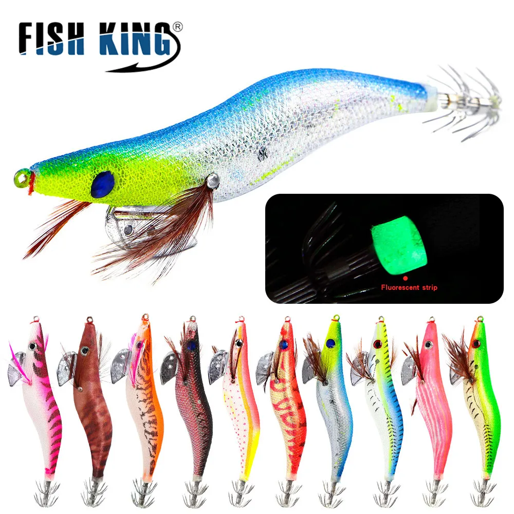 FISH KING 10 цветов 2 5 г 3 0 светящиеся крючки приманка для рыбной ловли креветки