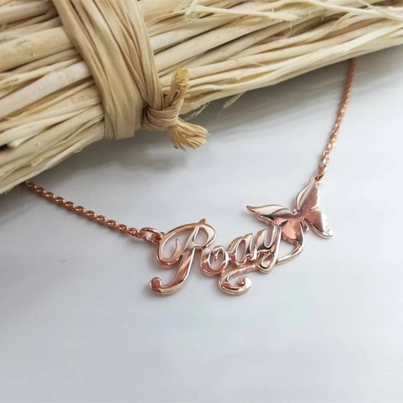 Personalized Butterfly Name Necklace 