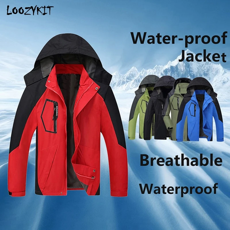 

LOOZYKIT Autum Water-proof Patchwork Jackets Men Casual Coats Male Outerwear Plus size Men's Windbreakers chaqueta hombre Tops