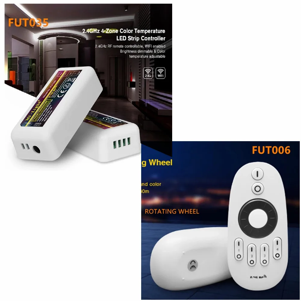 Контроллер Mi Light 4 зоны Регулировка цветовой температуры CCT dim mi ng диммер FUT035 2 4G