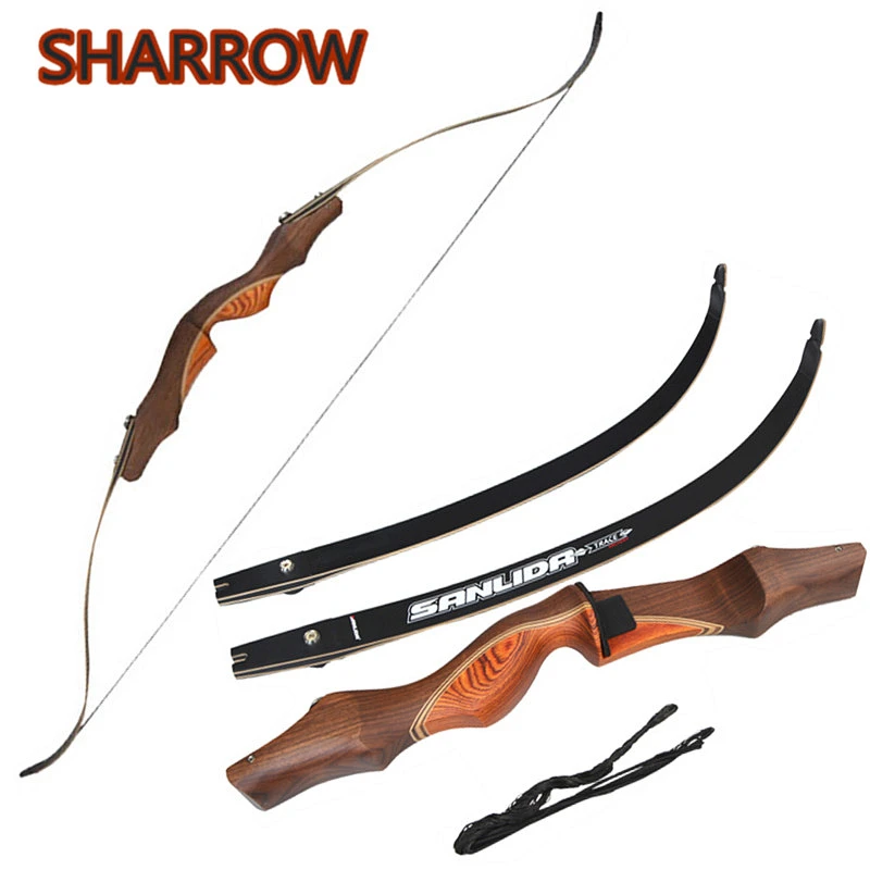 US $184.47 1Pc 60 Takedown Recurve Bow 30lbs Right Hand Hunting Traditional Wooden Riser Bow For Outdoor Shooting Training Accessories