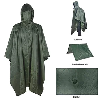 

Multifunctional Raincoat Military Waterproof Rain Coat Survival Poncho Outdoor Camping Tent Mat for Outdoor Hunting Hiking