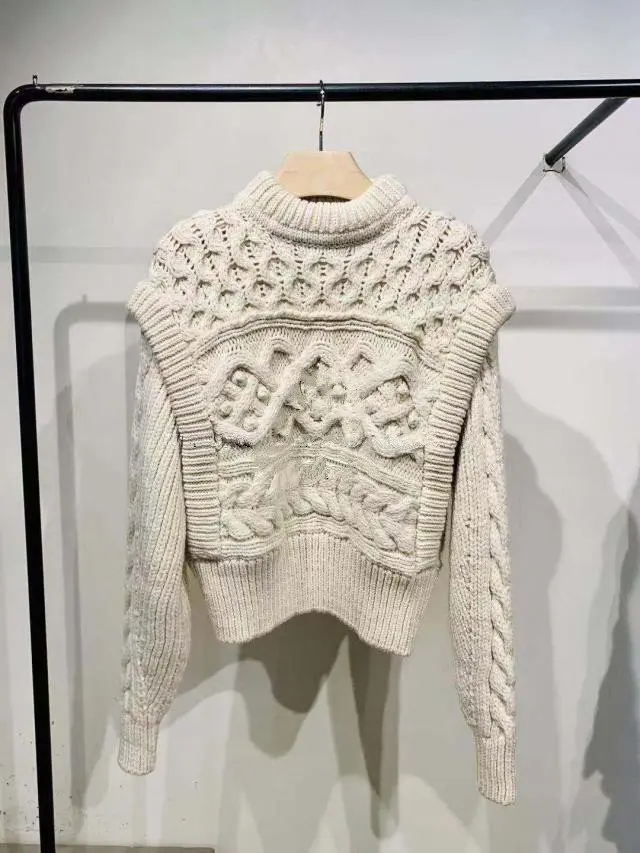 

Autumn/Winter 2019 New Wool Sleeve Sweater with Age-reduced Sweater Turtleneck Pullovers Winter Sweater Women