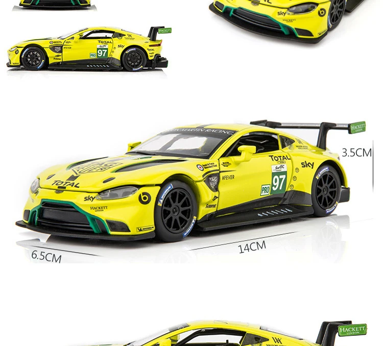 BABYCHIMP 1:32 Масштаб Aston Martin Vantage GTE Le Mans модель автомобиля литой под давлением металлический сплав оттягивающийся спортивный гоночный автомобиль игрушечный звуковой светильник