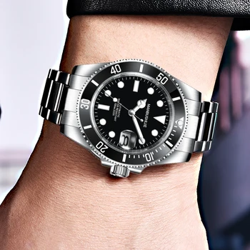 

40mm luxury Male clock NH35 Automatic Mechanical Sapphire Glass GMT Date Dial Aqua Terra Mens wrist watch SS case