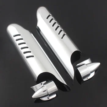 

Motorcycle Chrome Fork Lower Leg Deflector Shield Cover For Harley Touring Glides FLHT Baggers 2000-2013