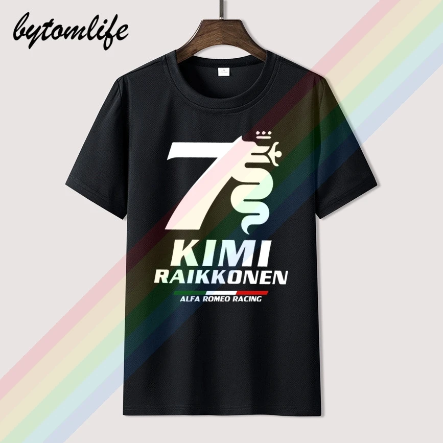 Новинка 2020 Мужская футболка высокого качества из хлопка модная крутая Kimi Raikkonen |