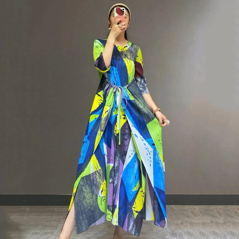 LANMREM women's pleated dresses 2020 autumn