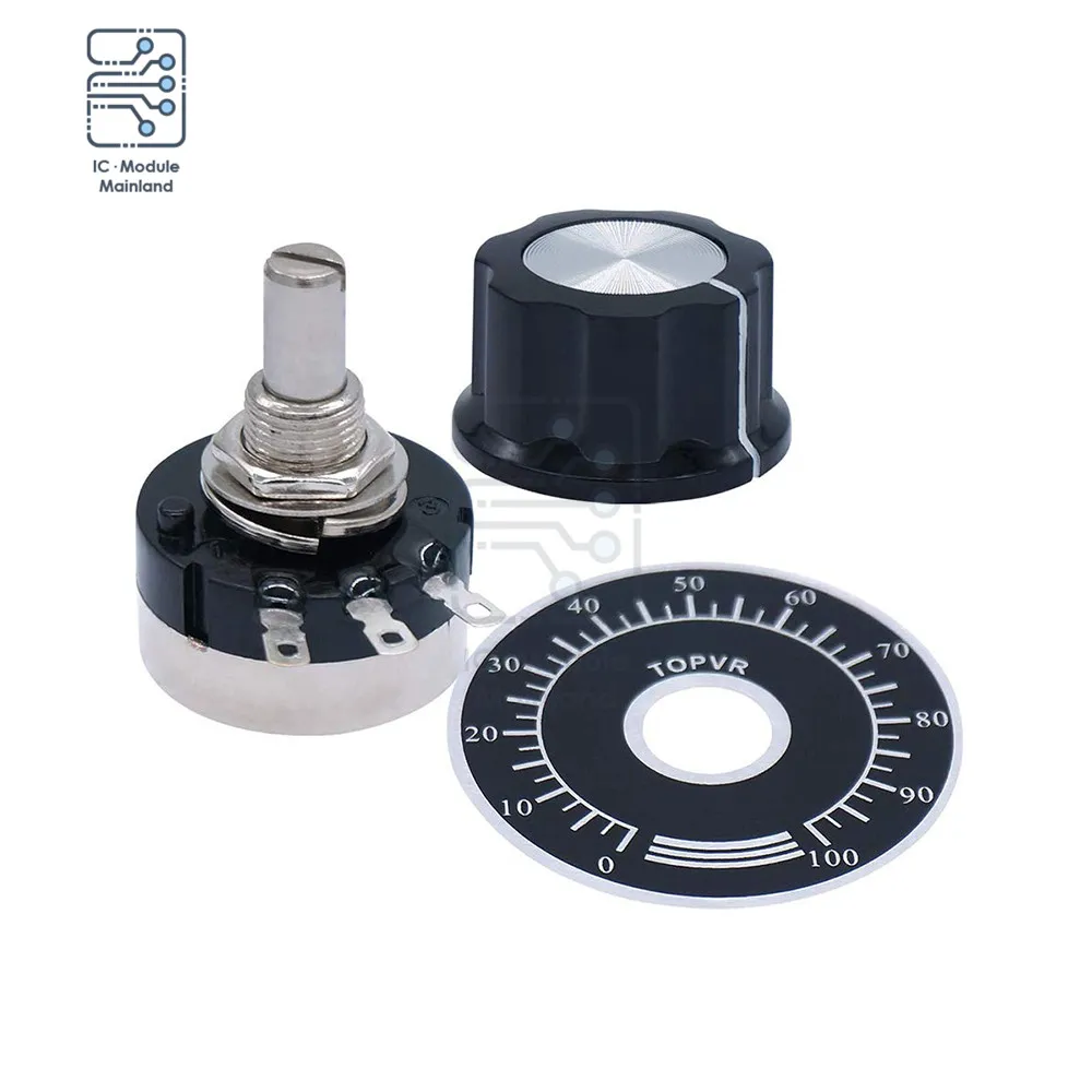 Variable Resistors Single Turn Linear Rotary Taper Carbon Film Potentiometer RV24YN20S 1K Ohm -1M Ohm with Knob Dial for Car Toy single turn carbon film potentiometer rv24yn20s b303 30k adjustable resistor