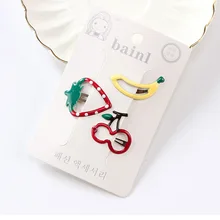 Детские заколки ярких цветов для принцессы с фруктами, BB заколка для волос, аксессуары для волос, аксессуары для волос, боковая заколка, Детский комплект