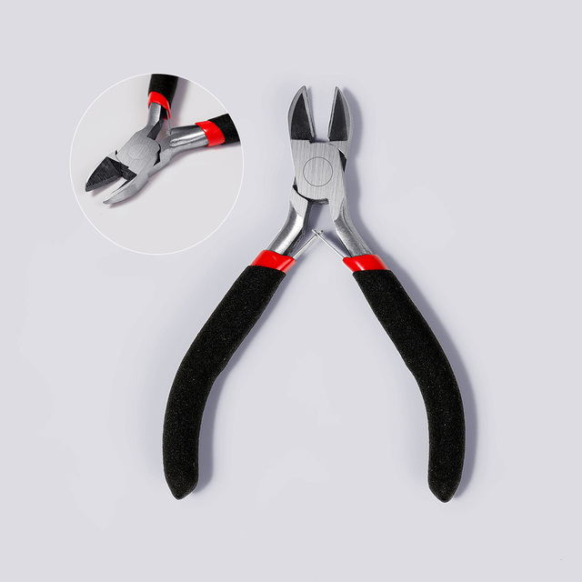 Mini Jewelry Pliers Set DIY Jewelry Making and Fixing Tools Pink Handle with Scissors, Copper Wire Cutting, Oblique Pliers