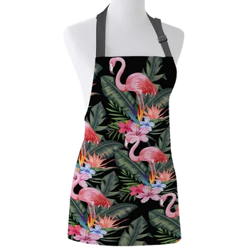 

Nordic Pink Flamingo Print Apron Print Unisex Kitchen Bib with Adjustable Neck for Cooking Gardening