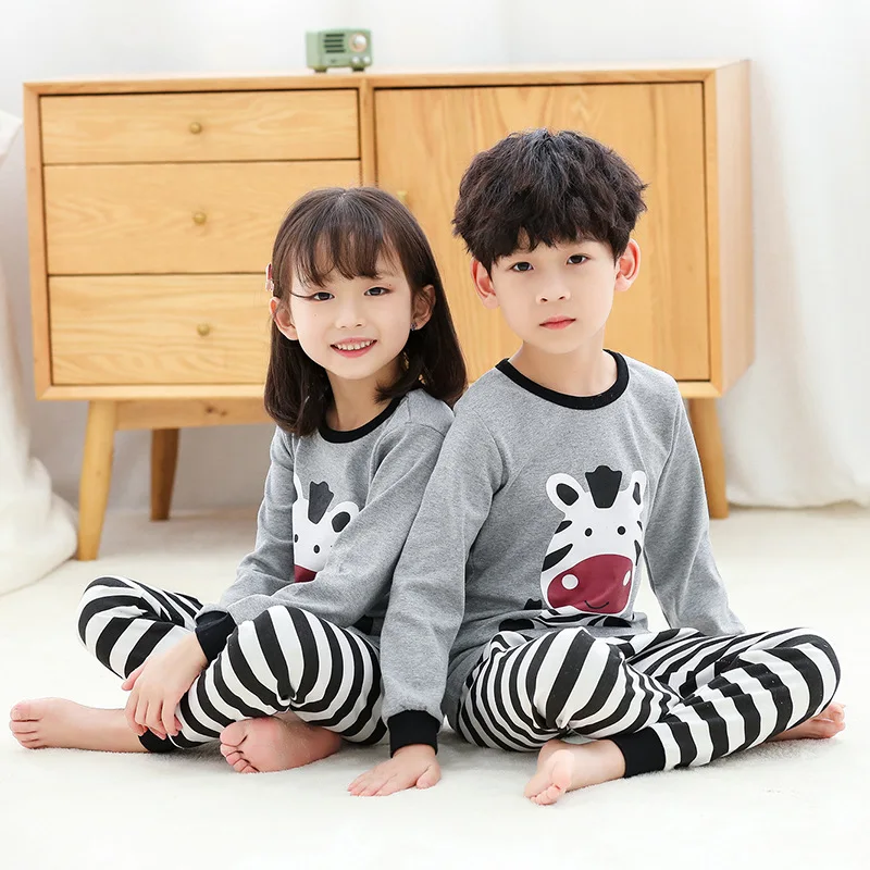 Детские пижамы из хлопка с рисунком для маленьких мальчиков и девочек; сезон осень-зима; рождественские пижамы для малышей; комплект одежды для детей; CLS301 - Цвет: QTB4