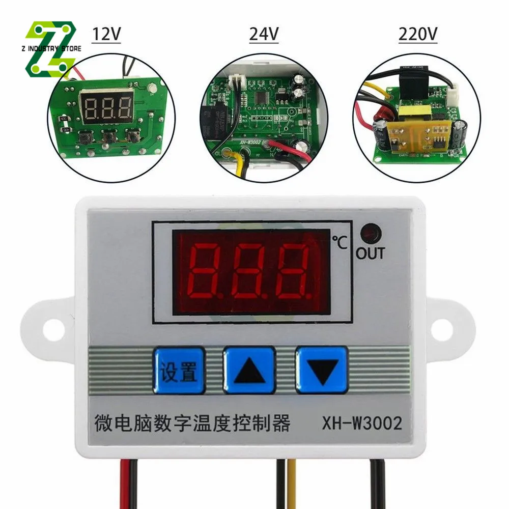 Цифровой светодиодный регулятор температуры W3002 AC110-220V DC 12-24V умный модуль