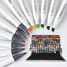 Lightwish 168 colores de dibujo del arte de marcador de pluma doble consejos a base de Alcohol no tóxico gráfico rotulador para bocetos pluma arte suministros