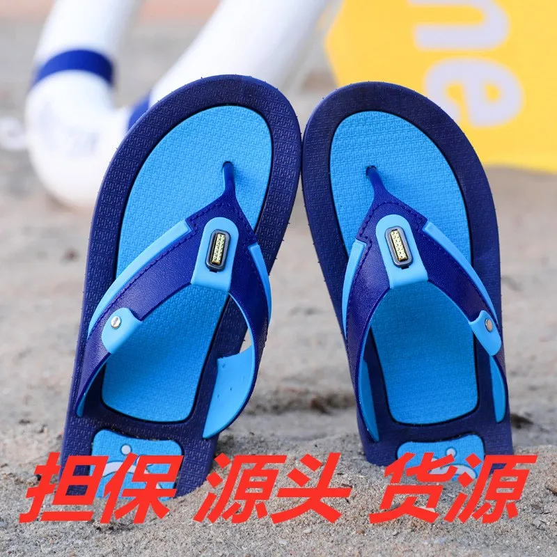 

New Style Summer Anti-slip Outdoor Outdoor Slippers Men's Rubber Beach Lightweight Wearable Comfortable Breathable Soft Bottom F