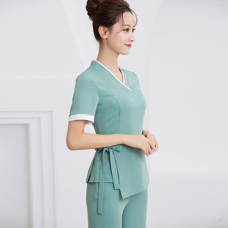 Женская рабочая одежда, 2 шт. в комплекте, Женская Больничная униформа медсестры,, одежда для красоты, косметичка, медицинская рабочая одежда, униформа для медсестры