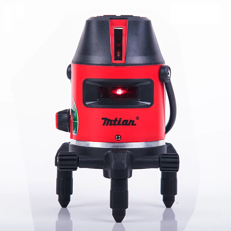 XEAST Mtian laser level, 10X light 5 line 6 point 360 rotating cross laser line automatically leveling Red/green beam, lithium b