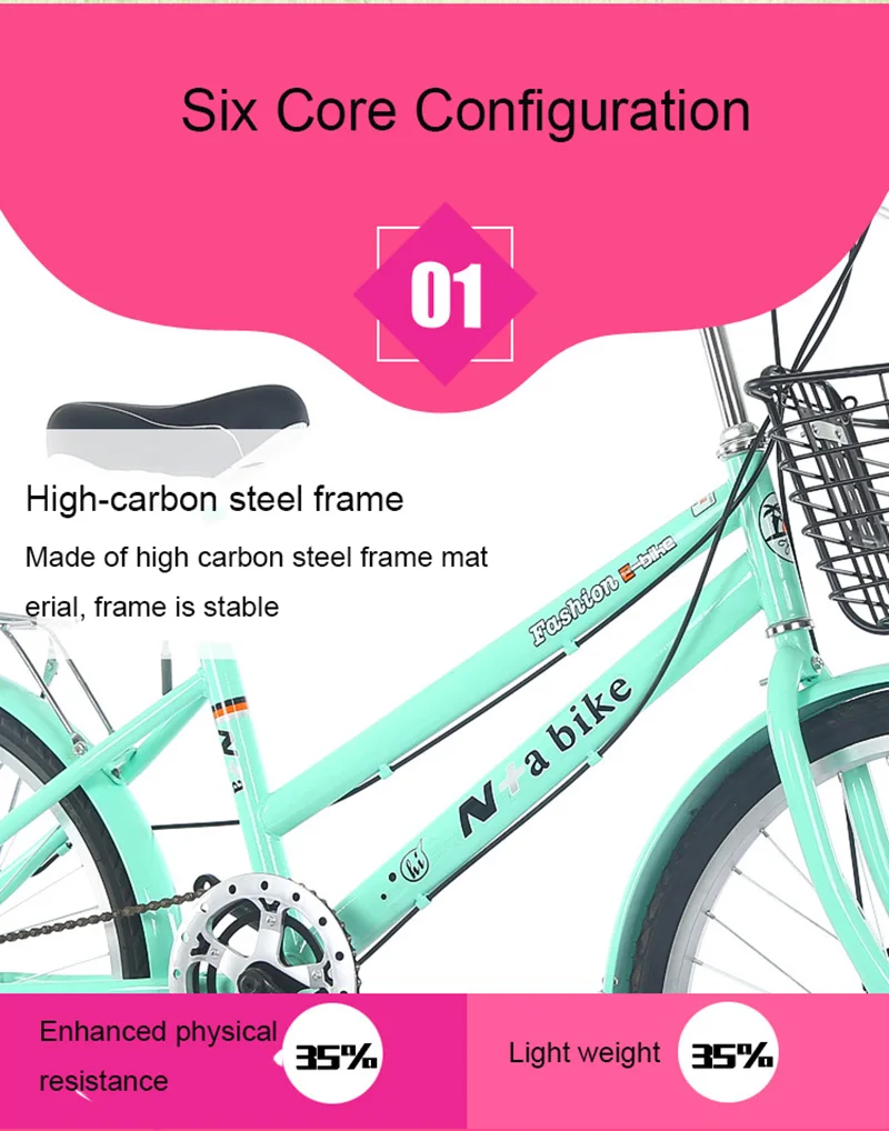 22/24 Inch Bicycle with Disc Brake for High School Student