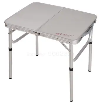 

Outdoor folding table small outdoor aluminum alloy high and low two-port portable table simple picnic table