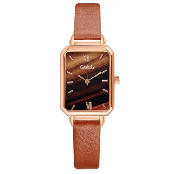 Ladies Quartz Watch 2021 Simple Fashion Luxury Rose Gold Stainless Steel Mesh Band Bracelet Set Qt83 1pc Leather Watch