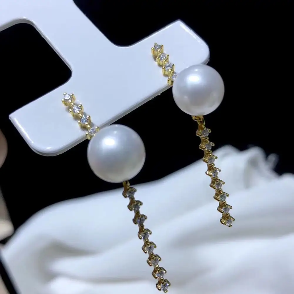 

New Office Lady 925 Sterling Silver Earrings Findings Mounts Jewelry Parts Fittings for Pearls Coral Jade Agate Beads Stones