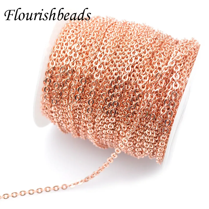 100m High Quality Rose Gold Color Small Size 2~3mm Tiny Copper Necklace Chains Fashion DIY Jewelry Making Supplies | Украшения и