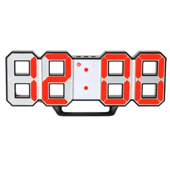 

8 colors Modern LED Digital Wall Clock 12H or 24H Time Display With Alarm and Snooze Function Table Clock Adjustable Luminance