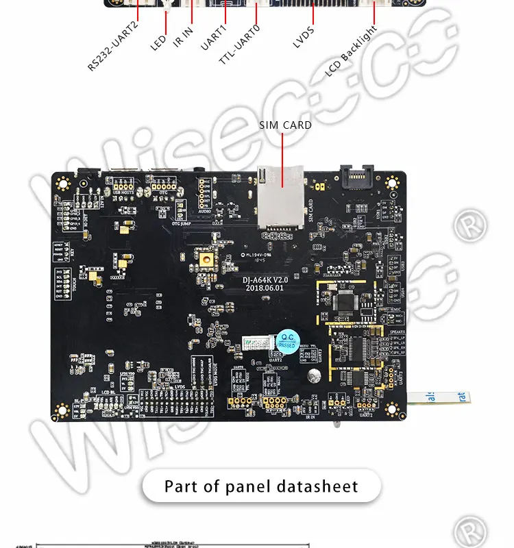 Wisecoco 12,3 дюймовый автомобильный ЖК-дисплей HSD123KPW1-A30 hdmi 40 pin LVDS VGA+ сенсорная панель+ плата андроида