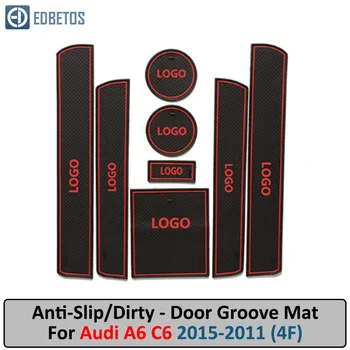 

Anti-Slip Mat For Audi A6 C6 2005 2006 2007 2008 2009 2010 2011 Gate Slot Coaster Anti-Dirty Door Groove Mat