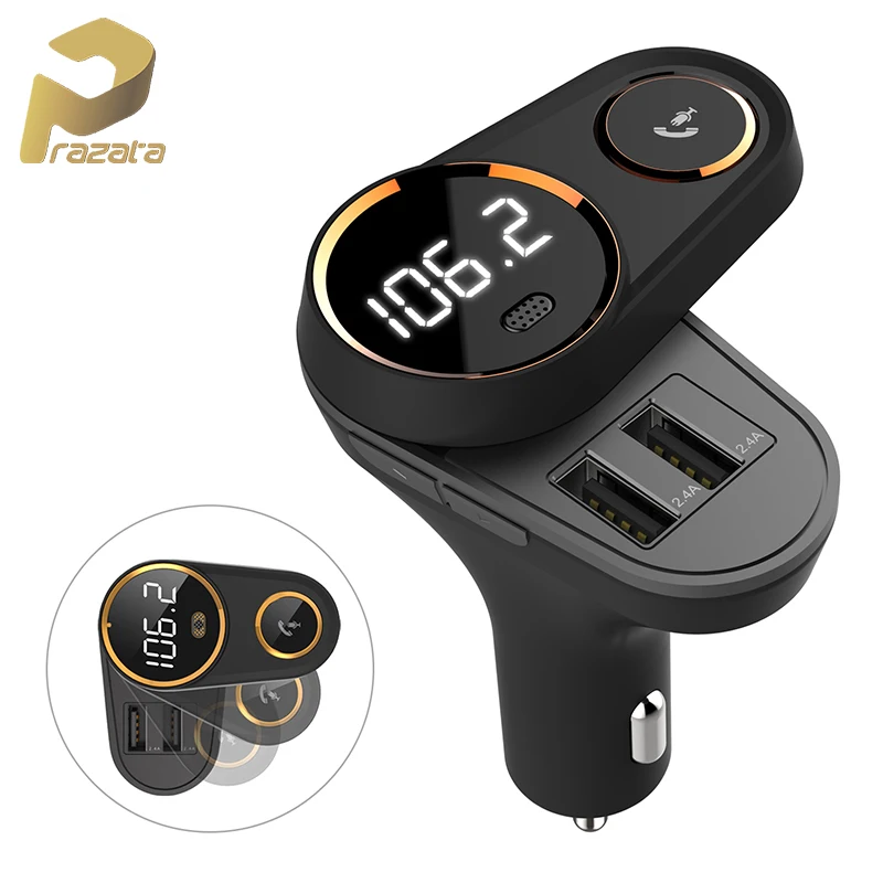 

Prazata Bluetooth Fm Transmitter modulator Car Auto Transmiter MP3 Player 2 USB Charger Audio Adapter Radio Charger Hands-free