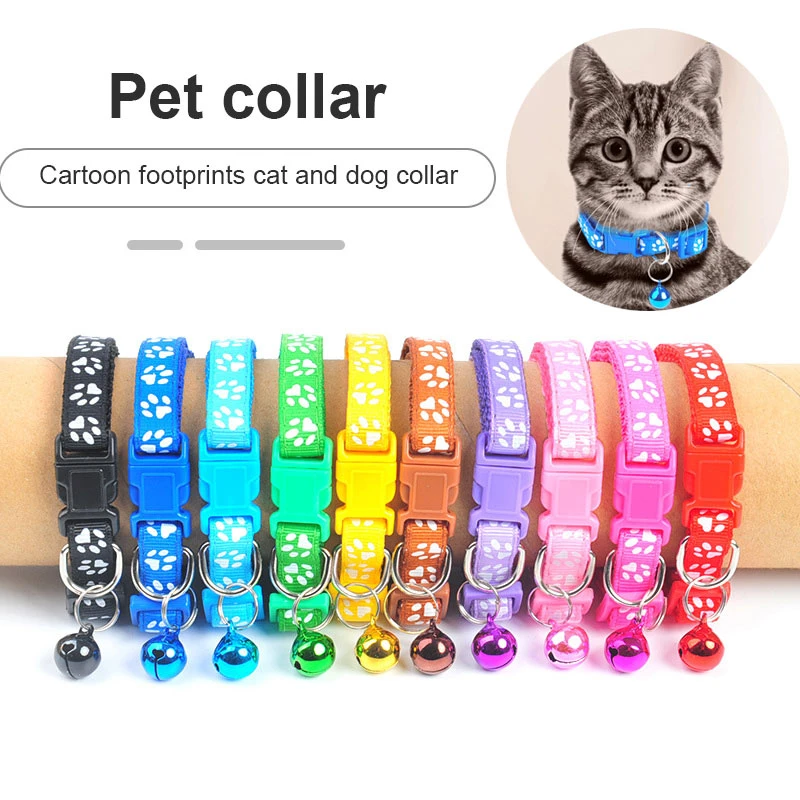 Collar con cascabel para y gato, con dibujos animados, accesorios para gatos, productos para animales|Collares y correas para -