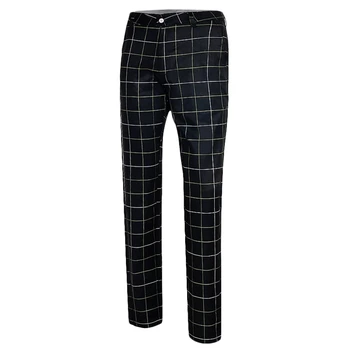 

Pgm Men'S Golf Pants High Elastic Trousers Summer Thin Plaid Golf Costume M