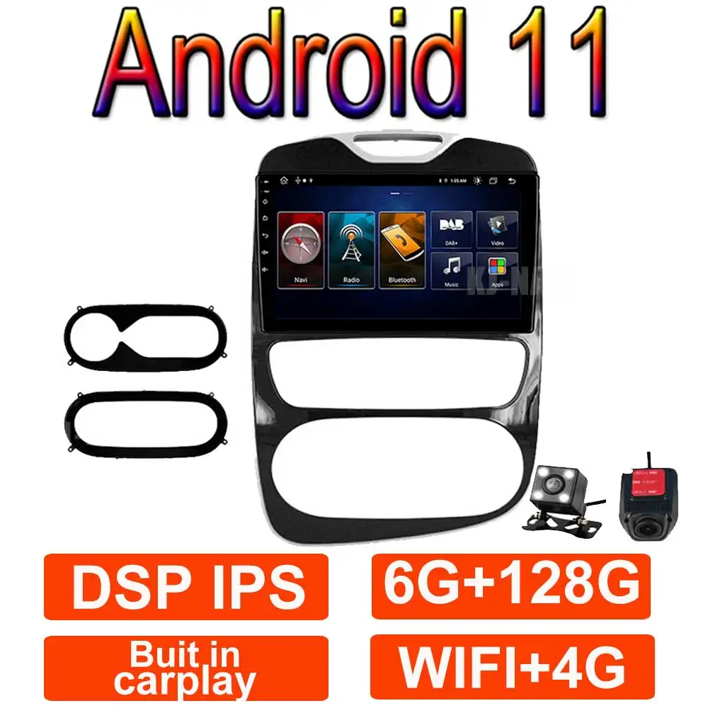 2 din IPS авто стерео WIFI 6 + 128G 8-core для Renault Clio 4 BH98 KH98 2016 - 2019 Авто CarPlay радио