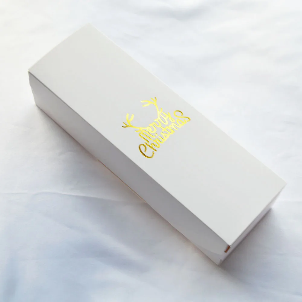 MissYe магазин Счастливого Рождества дизайн подарочная упаковка для хранения бумажная коробка как Подарочная упаковка DIY четыре стиля конфеты упаковка для конфет - Цвет: gold stamp white box