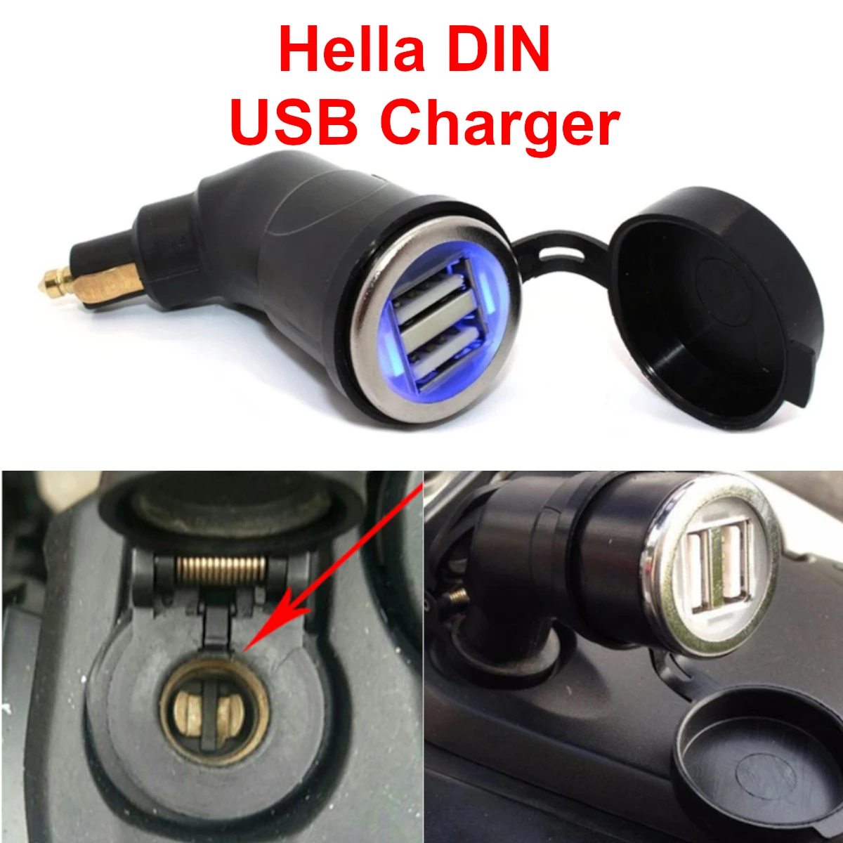 

Зарядное устройство для мотоцикла с двумя USB-портами, 3,3 А