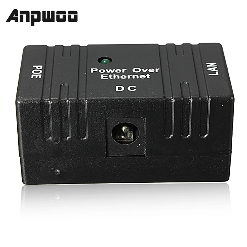 ANPWOO 10/100 Mbp Passive POE DC Power Over Ethernet Injector Splitter Wall Mount Adapter For IP Camera LAN Network 1PC | Безопасность и