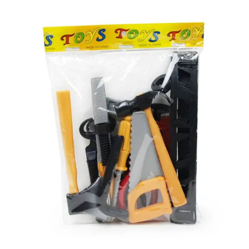14 Pcs Set Construction Tool Set for Kids Child Career Training Activity Props Dress-Up Pretend Play Accessory