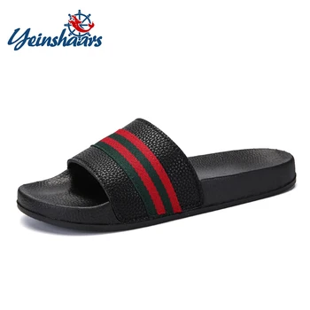 

Brand Men Slippers Shoes Summer Soft Footwear Fashion Male Water Shoes Slides Outdoor Rubber Flat Men Sandals Beach Shoes