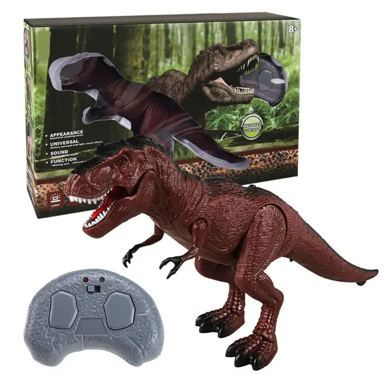 Brinquedo de Dinossauro de Controle Remoto com Roars Olhos para Meninos Meninas para a Festa de Natal Jogos de Festa de Aniversário Crianças Andando Brilho 4 com roars andando brilho olhos para meninos