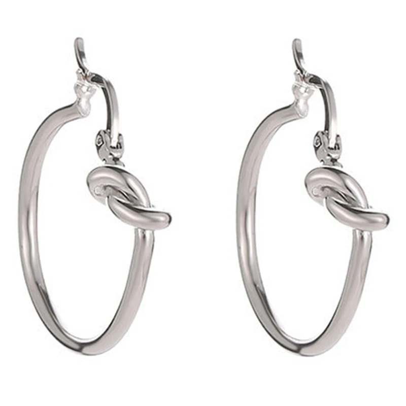 Модные простые милые круглые серьги-кольца в стиле ретро изысканные серьги для женщин ювелирные изделия для девочек - Окраска металла: SV